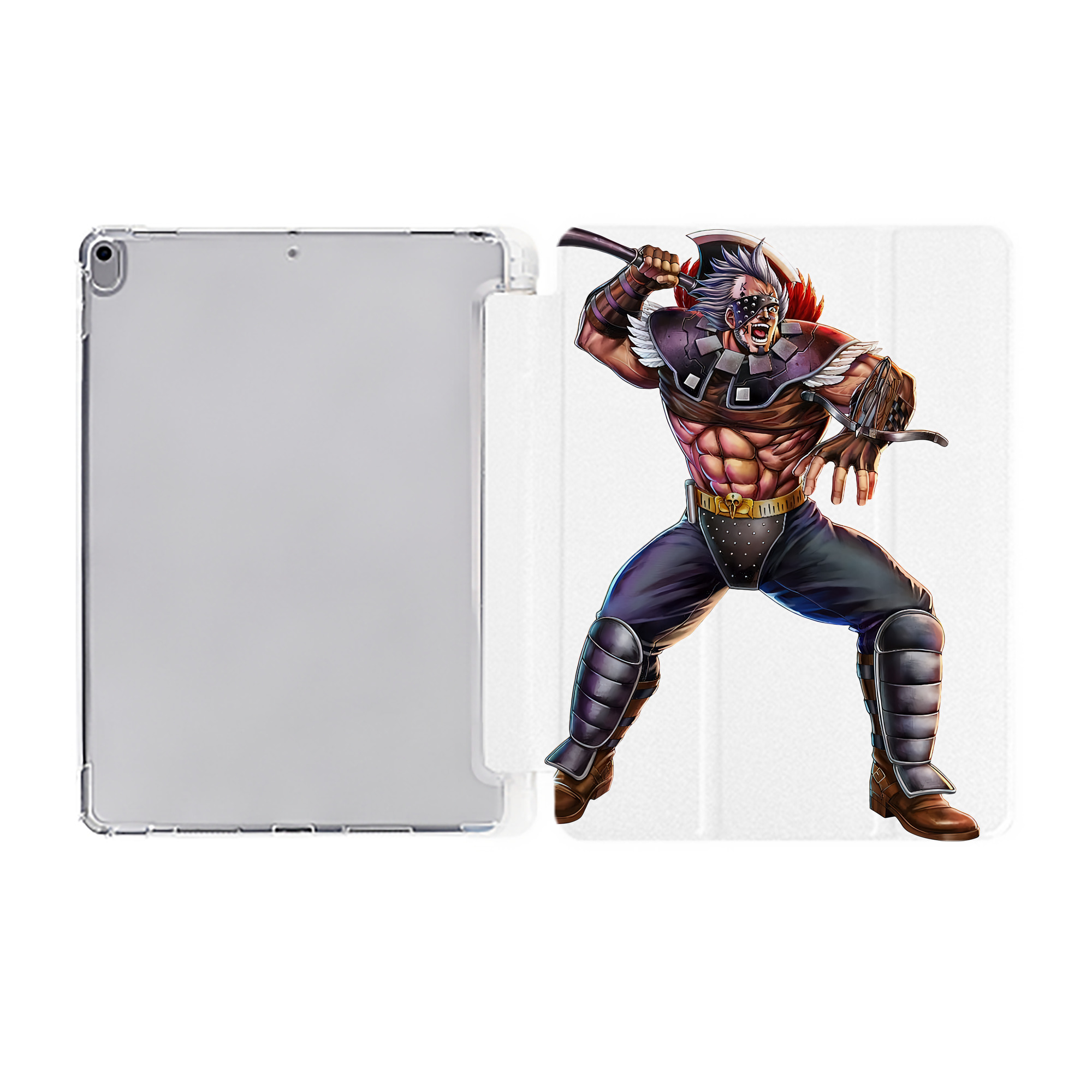 （画像用） 北斗の拳 Fist of the North Star IPad ケース ペン収納付き 三つ折りスタンド PUレザー×シリコン 対応機種9.5/10.5/10.9インチ